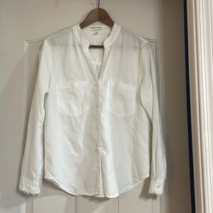 Cloth & Stone White Button Down Shirt Anthropologie Size Small